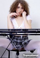 Cute tgirl Lily Demure cosplay bulging panties upskirt