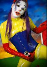 Shemale fetishist dressed up as a clown